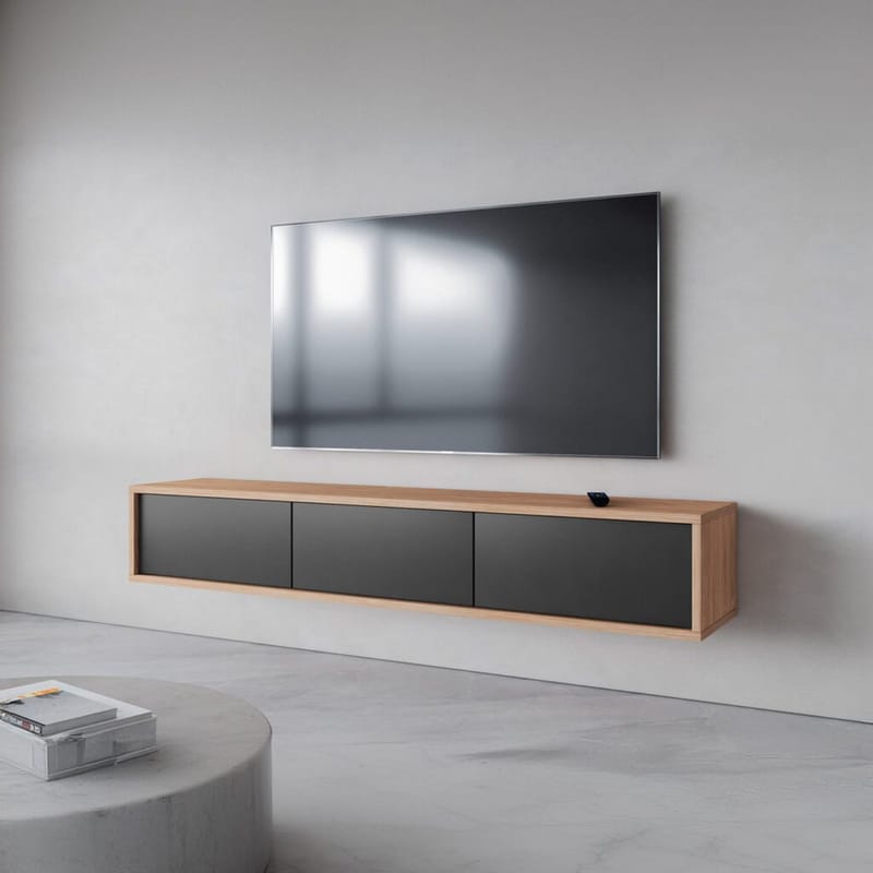 Flytende TV-stativ Frida 3 klaffer opp - Antrasitt - Møbler - TV- & Mediamøbler - TV benk & mediabenk