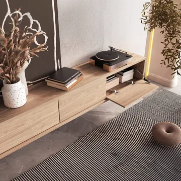 Flytende TV-stativ Frida 3 klaffer opp - Oljet Eik - Møbler - TV- & Mediamøbler - TV benk & mediabenk