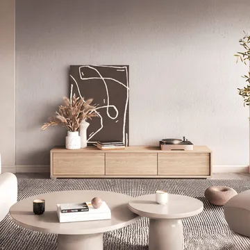 Flytende TV-stativ Frida 3 klaffer opp - Oljet Eik - Møbler - TV- & Mediamøbler - TV benk & mediabenk