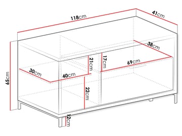 Fonti TV-benk 118 cm - Brun|svart - Møbler - TV- & Mediamøbler - TV benk & mediabenk