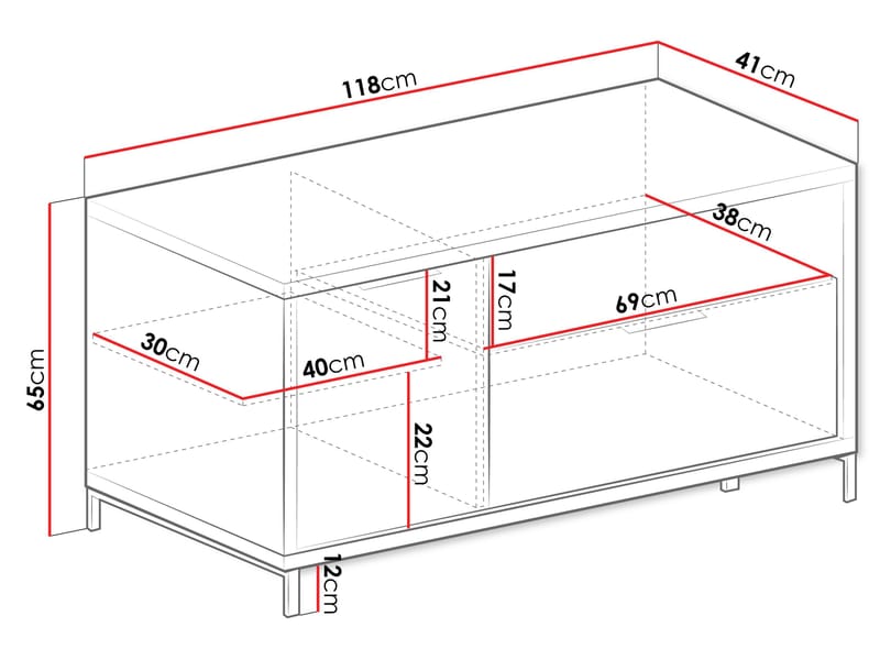 Fonti TV-benk 118 cm - Brun|svart - Møbler - TV- & Mediamøbler - TV benk & mediabenk