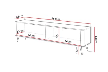 Forba TV-benk 164 cm - Svart - Møbler - TV- & Mediamøbler - TV benk & mediabenk