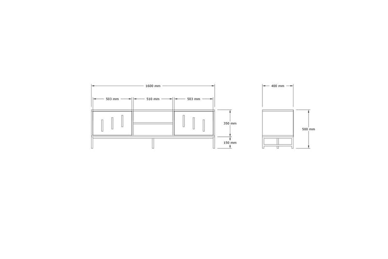 Form TV-benk 160 cm - Brun - Møbler - TV- & Mediamøbler - TV benk & mediabenk