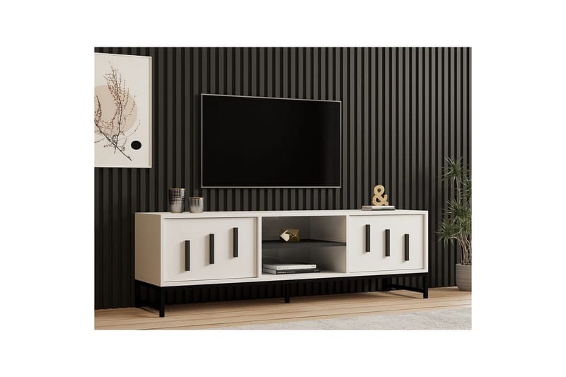 Form TV-benk 160 cm - Hvit - Møbler - TV- & Mediamøbler - TV benk & mediabenk