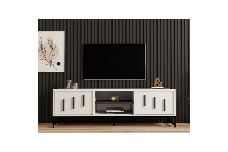 Form TV-benk 160 cm - Hvit - Møbler - TV- & Mediamøbler - TV benk & mediabenk