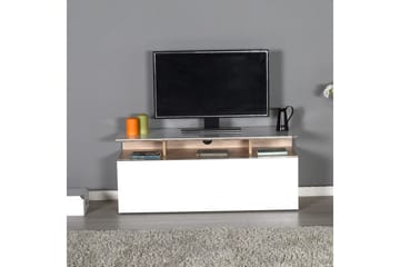 Galnor TV-benk 117 cm - Mellomfarget tre/Hvit - Møbler - TV- & Mediamøbler - TV benk & mediabenk