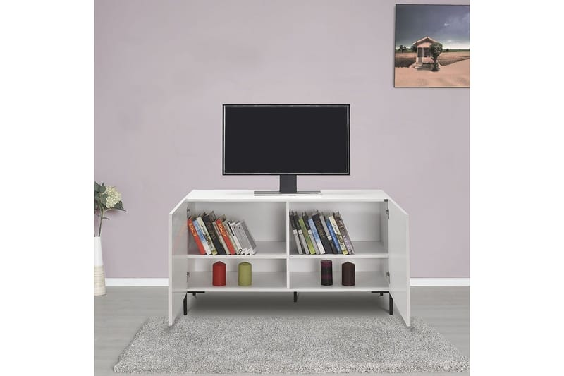 Galnor TV-benk 120 cm - Hvit - Møbler - TV- & Mediamøbler - TV benk & mediabenk