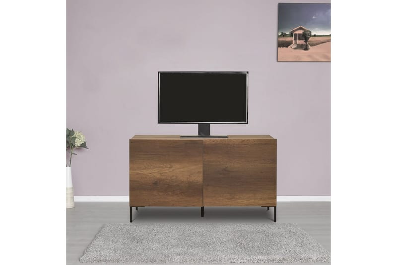 Galnor TV-benk 120 cm - Mellomfarget tre - Møbler - TV- & Mediamøbler - TV benk & mediabenk