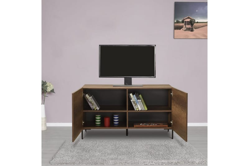 Galnor TV-benk 120 cm - Mellomfarget tre - Møbler - TV- & Mediamøbler - TV benk & mediabenk