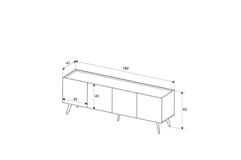 Galnor TV-benk 180 cm - Naturell - Møbler - TV- & Mediamøbler - TV benk & mediabenk