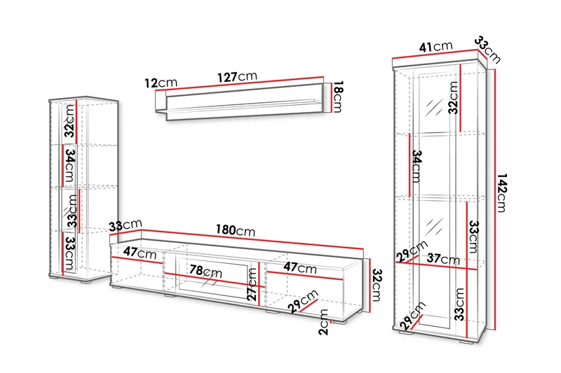 Gammelt Tv-Møbelsett - Grå - Møbler - TV- & Mediamøbler - TV-møbelsett