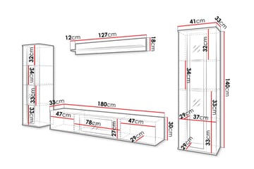 Gammelt Tv-Møbelsett - Grå - Møbler - TV- & Mediamøbler - TV-møbelsett