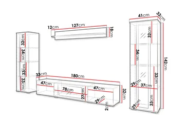 Gammelt Tv-Møbelsett - Rosa - Møbler - TV- & Mediamøbler - TV-møbelsett
