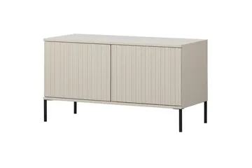 Gravure Gulvstående TV-benk 100 cm med Oppbevaring i Malt Tre - Beige - Møbler - TV- & Mediamøbler - TV benk & mediabenk