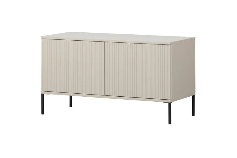 Gravure Gulvstående TV-benk 100 cm med Oppbevaring i Malt Tre, Beige