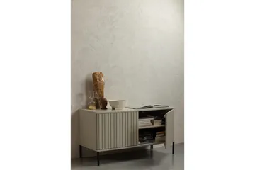 Gravure Gulvstående TV-benk 100 cm med Oppbevaring i Malt Tre - Beige - Møbler - TV- & Mediamøbler - TV benk & mediabenk