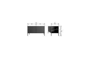 Gravure Gulvstående TV-benk 100 cm med Oppbevaring i Malt Tre - Beige - Møbler - TV- & Mediamøbler - TV benk & mediabenk