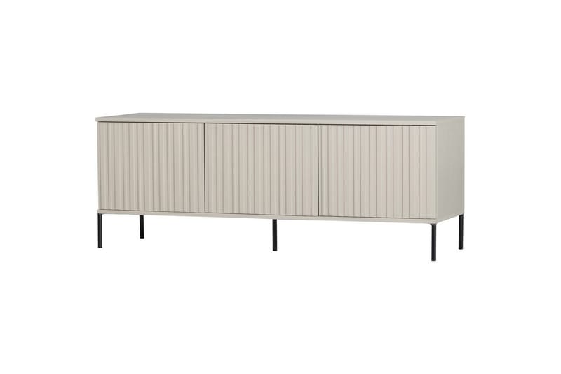 Gravure Gulvstående TV-benk 150 cm med Oppbevaring i Mørkt Tre, Lys Beige