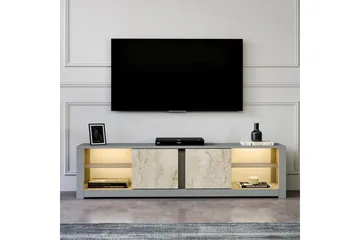 Griselda TV-benk 180 cm - Grå/Travertin - Møbler - TV- & Mediamøbler - TV benk & mediabenk