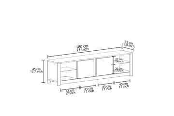Griselda TV-benk 180 cm - Hvit/Eik - Møbler - TV- & Mediamøbler - TV benk & mediabenk