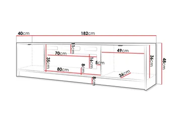 Gudelia TV-benk 182 cm - Beige - Møbler - TV- & Mediamøbler - TV benk & mediabenk