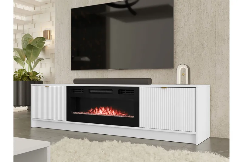 Gudelia TV-benk 182 cm - Hvit - Møbler - TV- & Mediamøbler - TV benk & mediabenk