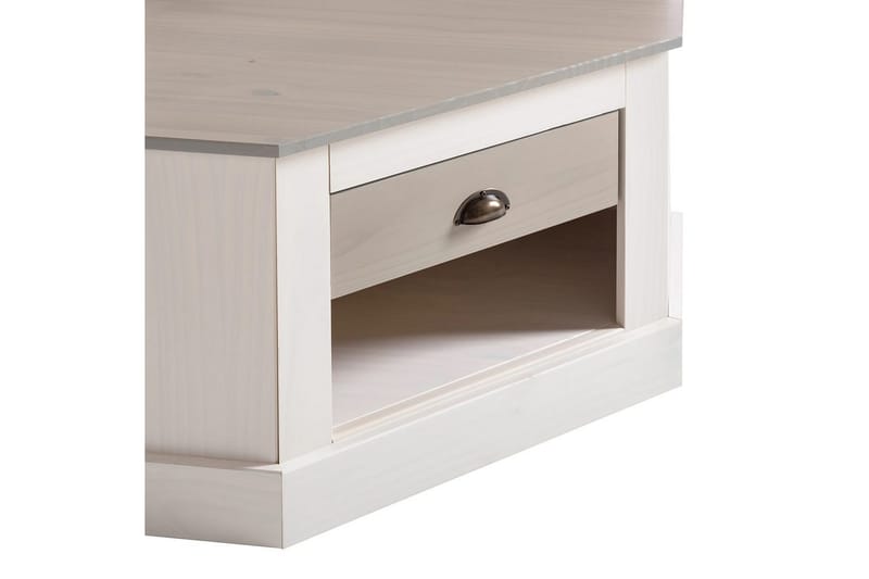 Høyskap Toby Hvit/Grå, 185x90x65 cm - Hvit/Grå, 185x90x65 cm - Møbler - TV- & Mediamøbler - TV-skap