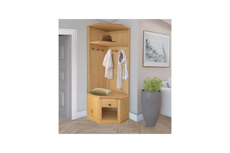 Høyskap Toby Natur, 185x90x65 cm - Natur, 185x90x65 cm - Møbler - Gangmøbler - Møbelsett til gang & entre