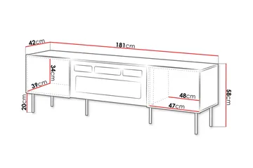 Hammarstrand TV-benk 181 cm - Valnøtt - Møbler - TV- & Mediamøbler - TV benk & mediabenk