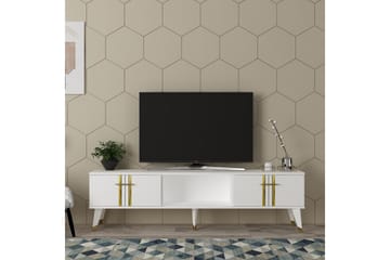 Harsum TV-benk 150 cm - Hvit/Gull - Møbler - TV- & Mediamøbler - TV benk & mediabenk