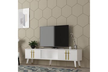 Harsum TV-benk 150 cm - Hvit/Gull - Møbler - TV- & Mediamøbler - TV benk & mediabenk