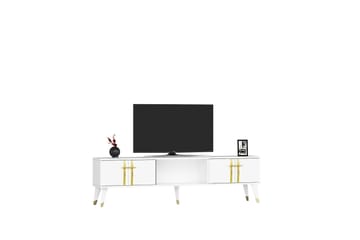 Harsum TV-benk 150 cm - Hvit/Gull - Møbler - TV- & Mediamøbler - TV benk & mediabenk