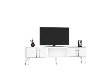 Harsum TV-benk 150 cm - Hvit/Sølv - Møbler - TV- & Mediamøbler - TV benk & mediabenk