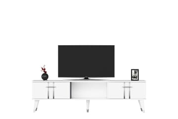 Harsum TV-benk 150 cm - Hvit/Sølv - Møbler - TV- & Mediamøbler - TV benk & mediabenk
