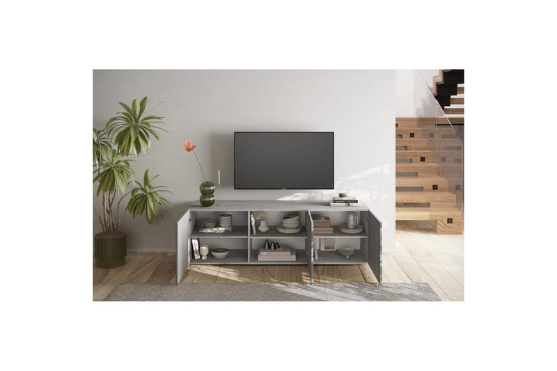 Hawell TV-benk 181 cm - Grå - Møbler - TV- & Mediamøbler - TV benk & mediabenk