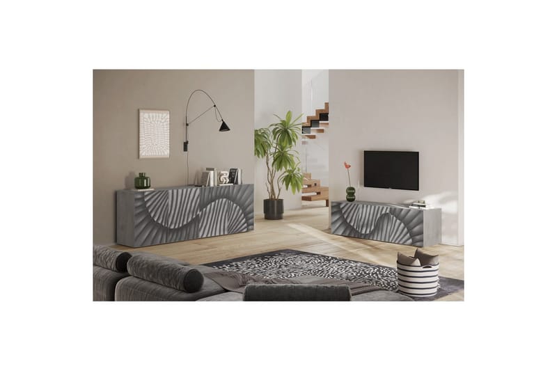 Hawell TV-benk 181 cm - Grå - Møbler - TV- & Mediamøbler - TV benk & mediabenk