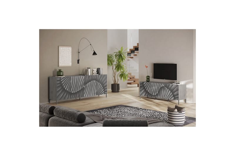 Hawell TV-benk 181 cm - Grå - Møbler - TV- & Mediamøbler - TV benk & mediabenk