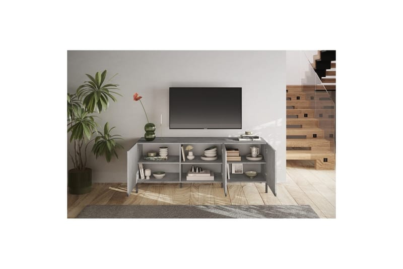 Hawell TV-benk 181 cm - Grå - Møbler - TV- & Mediamøbler - TV benk & mediabenk