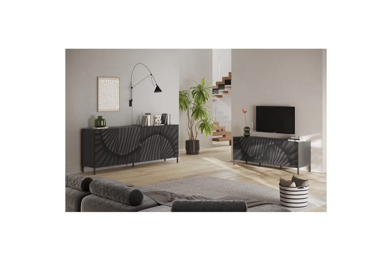 Hawell TV-benk 181 cm - Mørk grå - Møbler - TV- & Mediamøbler - TV benk & mediabenk