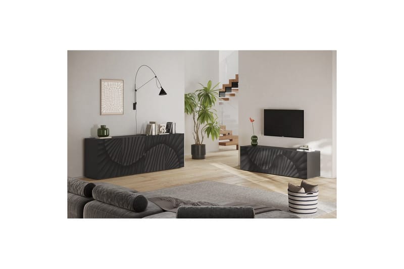 Hawell TV-benk 181 cm - Mørk grå - Møbler - TV- & Mediamøbler - TV benk & mediabenk