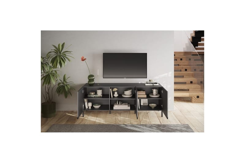 Hawell TV-benk 181 cm - Mørk grå - Møbler - TV- & Mediamøbler - TV benk & mediabenk