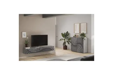 Hawell Vegghengt TV-benk 210 cm - Grå - Møbler - TV- & Mediamøbler - TV benk & mediabenk