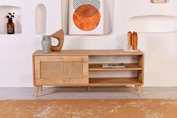 Hazeran TV-benk 138 cm - Eik - Møbler - TV- & Mediamøbler - TV benk & mediabenk