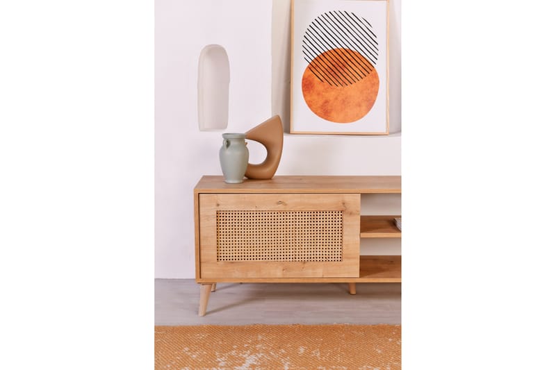 Hazeran TV-benk 138 cm - Eik - Møbler - TV- & Mediamøbler - TV benk & mediabenk