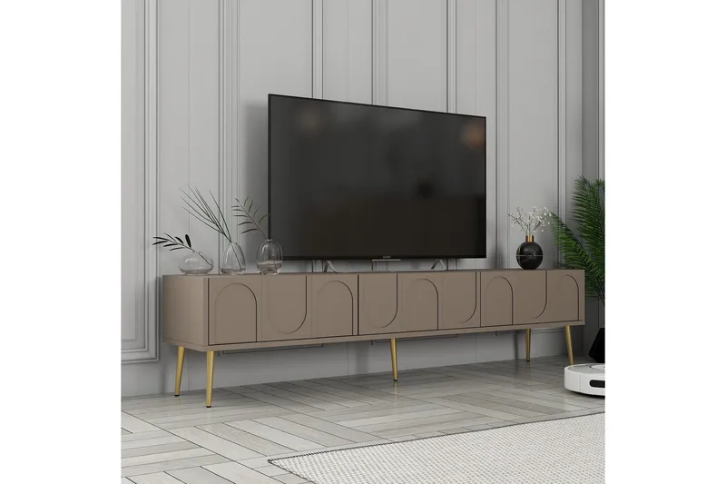 Hazim TV-benk 180 cm - Gull - Møbler - TV- & Mediamøbler - TV benk & mediabenk