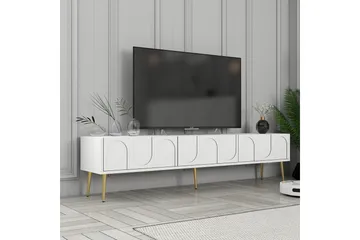 Hazim TV-benk 180 cm - Hvit/Gull - Møbler - TV- & Mediamøbler - TV benk & mediabenk