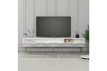 Hazim TV-benk 180 cm - Hvit/Gull - Møbler - TV- & Mediamøbler - TV benk & mediabenk