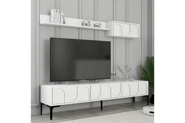 Hazim TV-benk 180 cm - Hvit/Svart - Møbler - TV- & Mediamøbler - TV benk & mediabenk