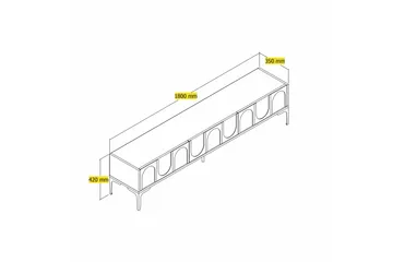 Hazim TV-benk 180 cm - Hvit/Svart - Møbler - TV- & Mediamøbler - TV benk & mediabenk