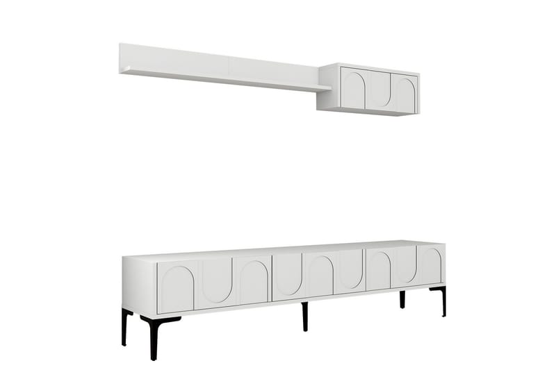 Hazim TV-benk 180 cm, Hvit/Svart